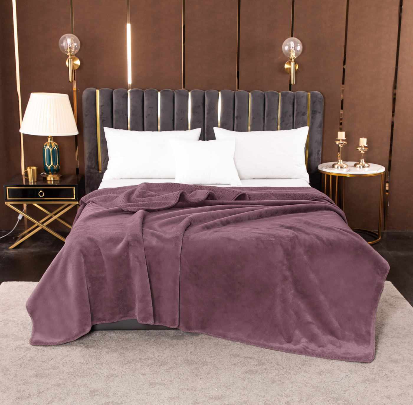 Плед SofiDeMarko АУРЕЛИЯ пурпур 1,5 спальный