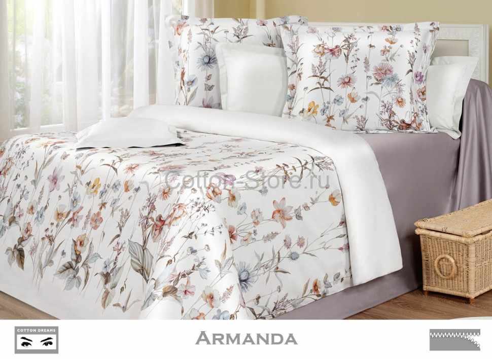 Постельное белье COTTON DREAMS дизайн "ARMANDA" (220x240 king size) евро макси комплект, коллекция PHILOSOPHY Премиум сатин 400 нитей