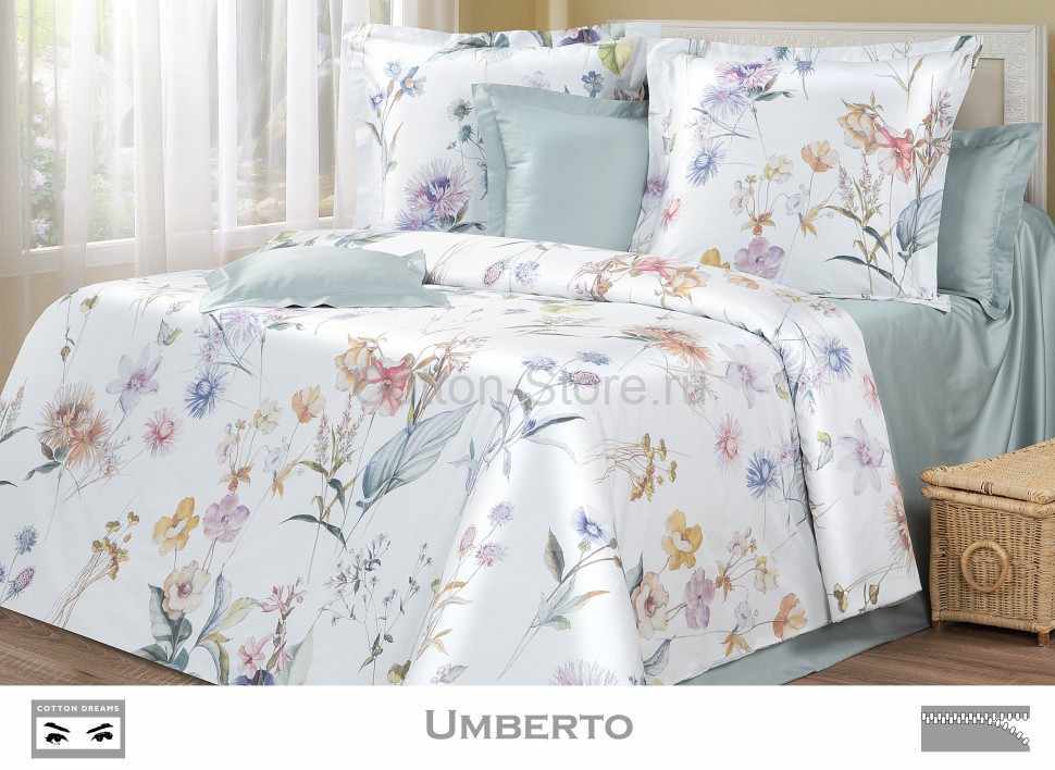 Постельное белье COTTON DREAMS дизайн "UMBERTO" евро комплект, коллекция PHILOSOPHY Премиум сатин 400 нитей