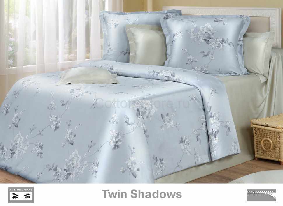 Постельное белье COTTON DREAMS дизайн "TWIN SHADOWS" 1.5 спальный комплект, коллекция LUXURY тенсель