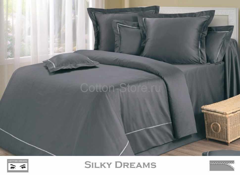 Постельное белье COTTON DREAMS дизайн "SILKY DREAMS" 1.5 спальный комплект, коллекция PHILOSOPHY 600 нитей