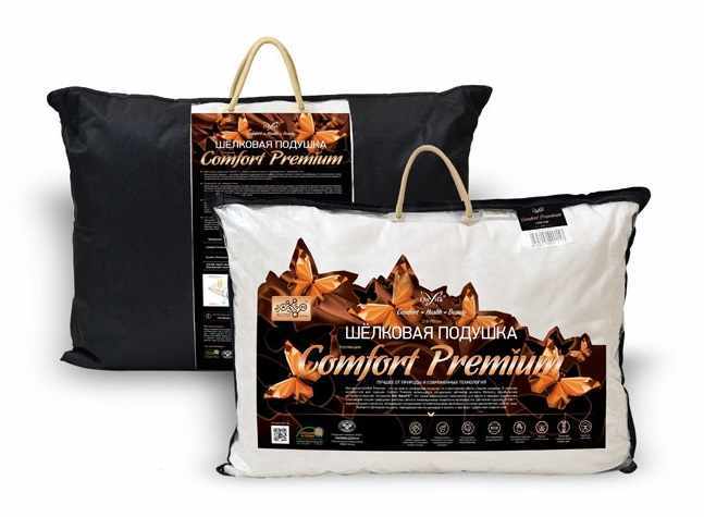 Подушка шелковая OnSilk "COMFORT PREMIUM" 50x70 см низкая мягкая xs)