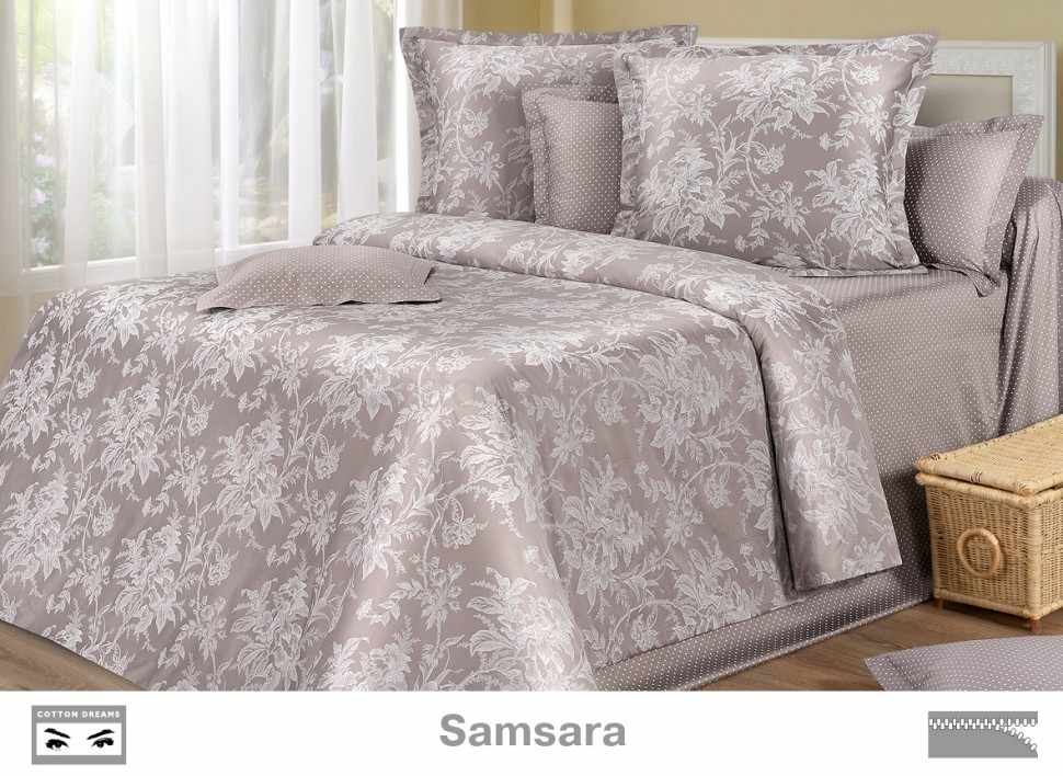 Постельное белье COTTON DREAMS дизайн "SAMSARA" семейный комплект, коллекция Премиата