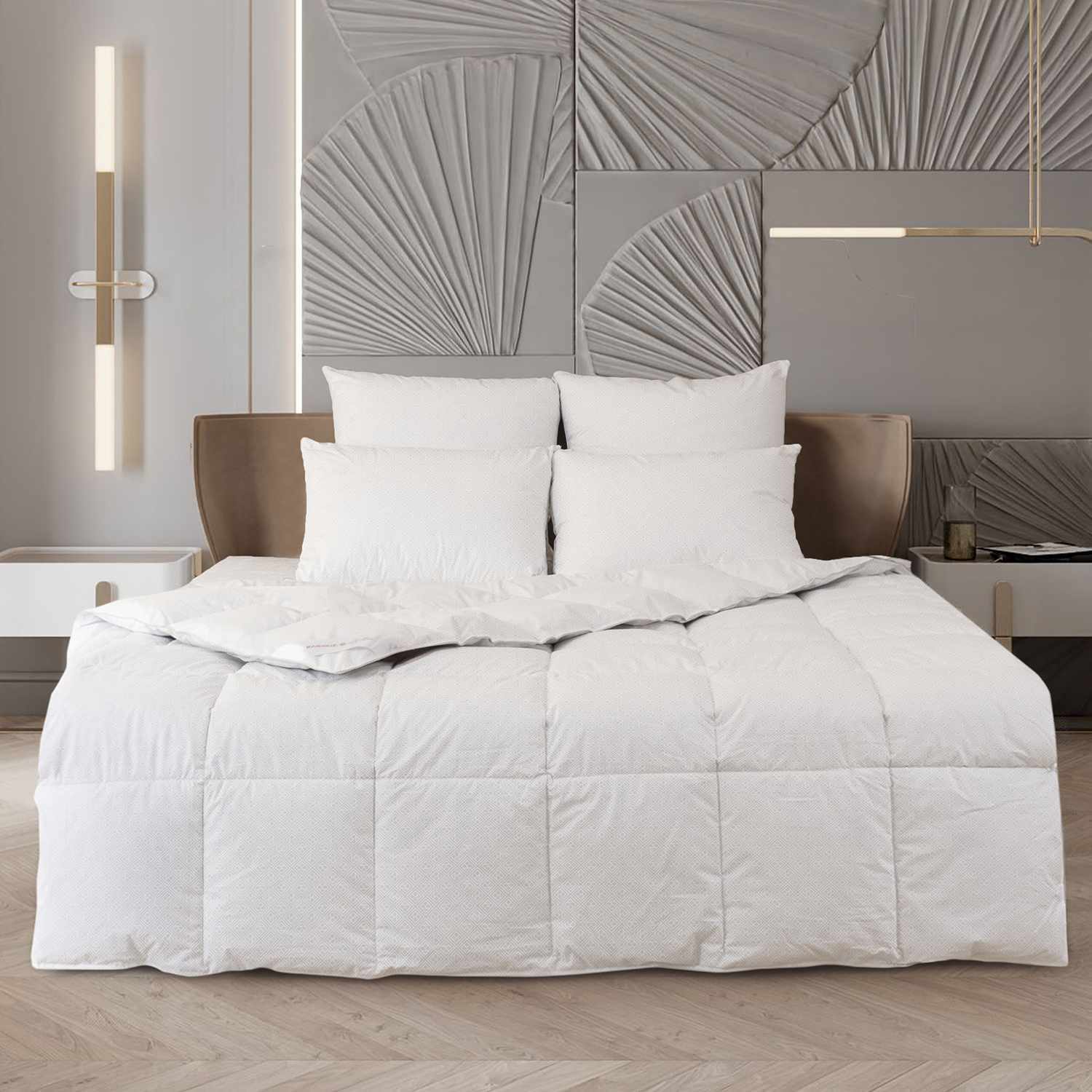 Одеяло пуховое всесезонное Kariguz "Симпл Вайт" 2-спальное (172x205)