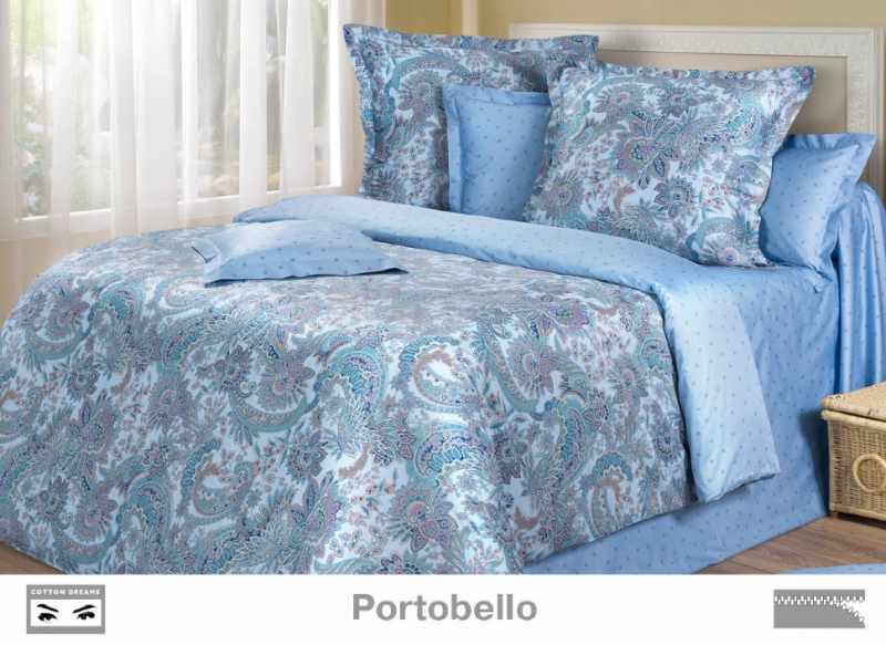 Постельное белье COTTON DREAMS дизайн "PORTOBELLO" 1.5 спальный комплект, коллекция PHILOSOPHY Премиум сатин 400 нитей