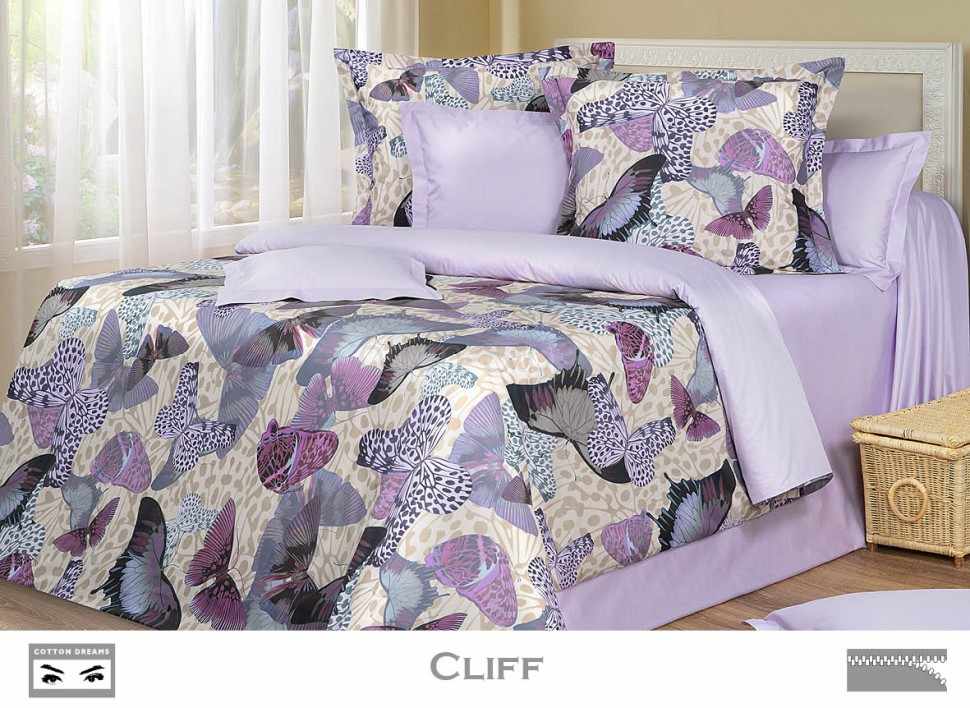 Постельное белье COTTON DREAMS дизайн "CLIFF" 1.5 спальный комплект, коллекция PHILOSOPHY Премиум сатин 400 нитей
