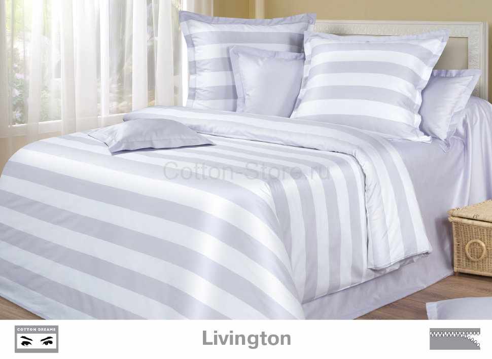 Постельное белье COTTON DREAMS дизайн "LIVINGTON" 2 спальный комплект, коллекция Премиата