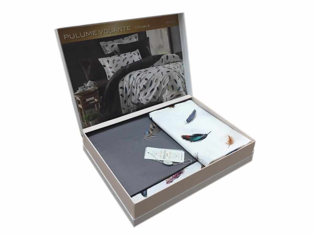 Постельное белье сатин MAISON DOR VOLANTE серый евро комплект
