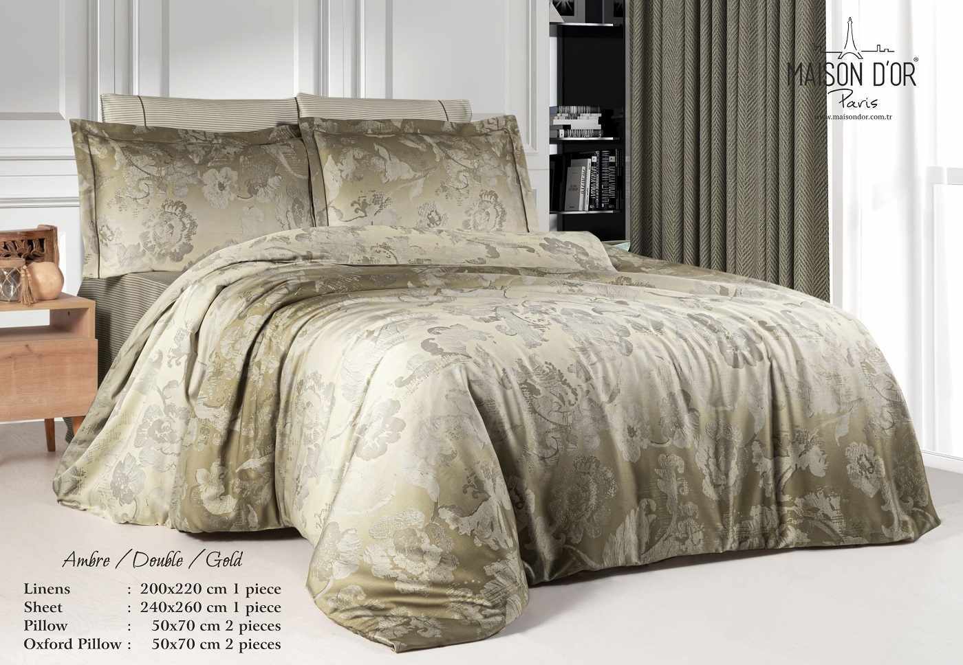 Постельное белье тенсель MAISON DOR AMBRE gold евро комплект