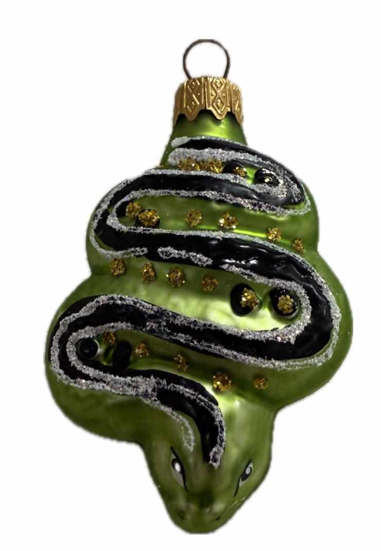 Стеклянная игрушка на елку "АНАКОНДА" 7 см